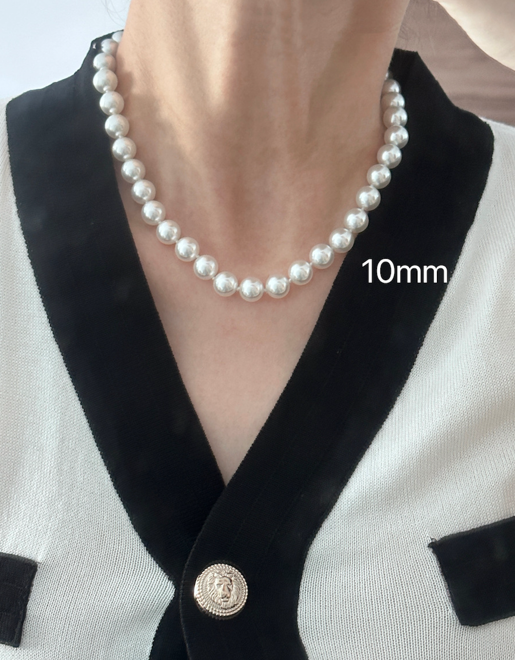 Ultra-White Faux Pearl Knotted Necklace
