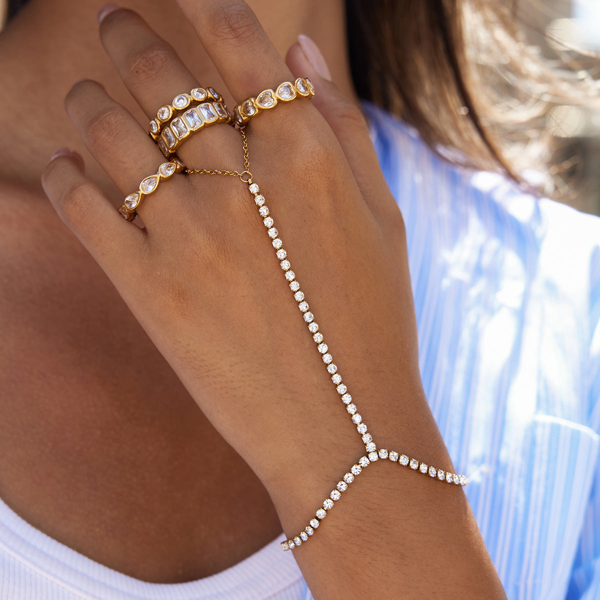 Love zircon titanium steel ring