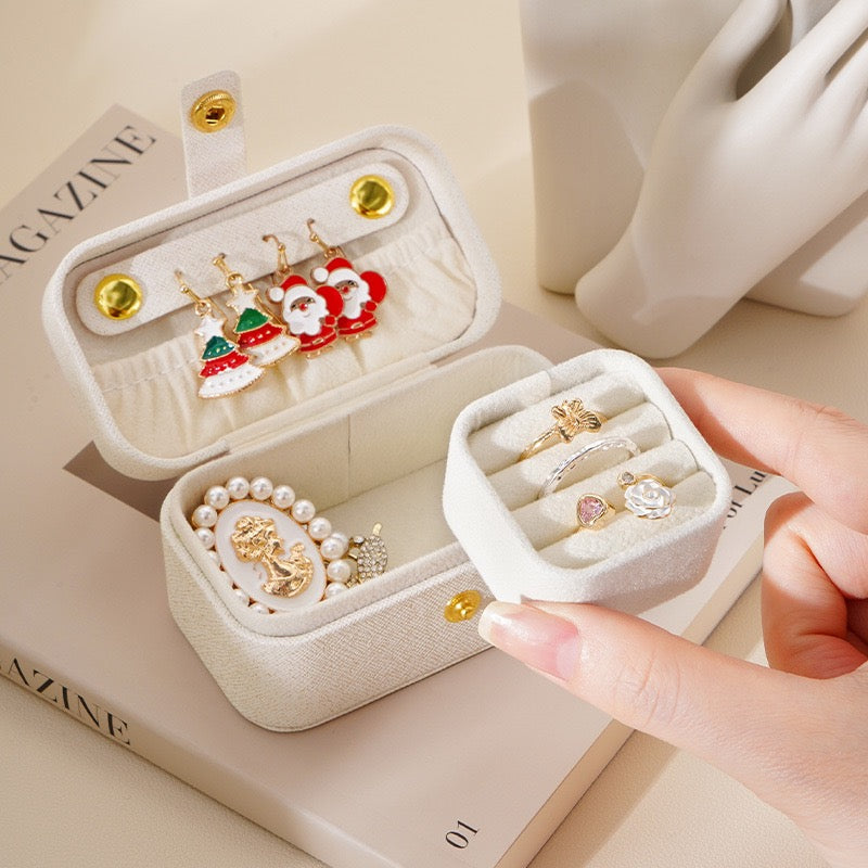 Simple and portable jewelry box, travel jewelry storage box, ring, earring, ear chain, lipstick, small jewelry box