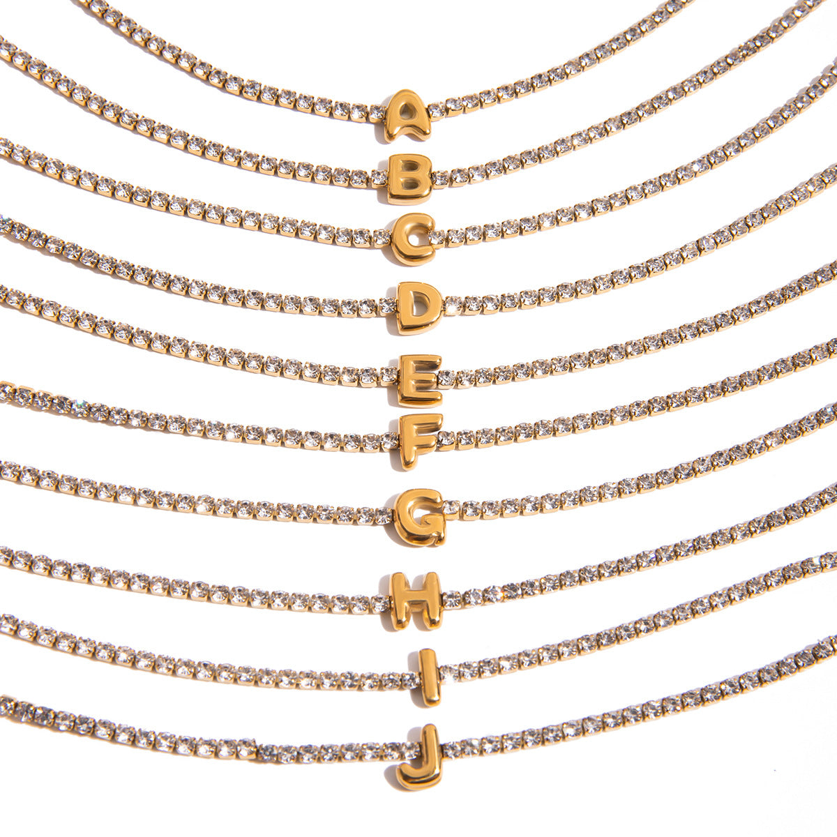 26 small letters full diamond balloon bracelet