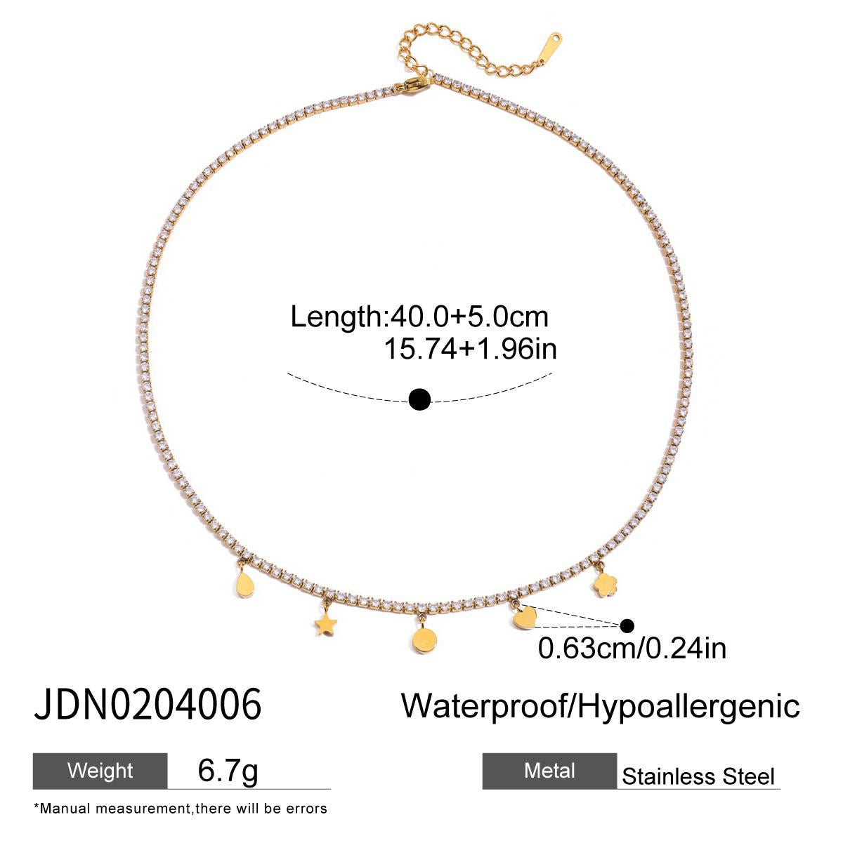 tetragonal star titanium steel necklace