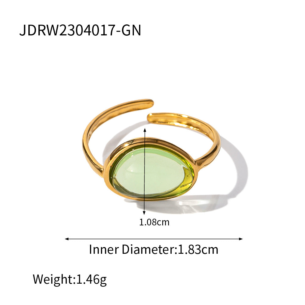 Zircon titanium steel ring