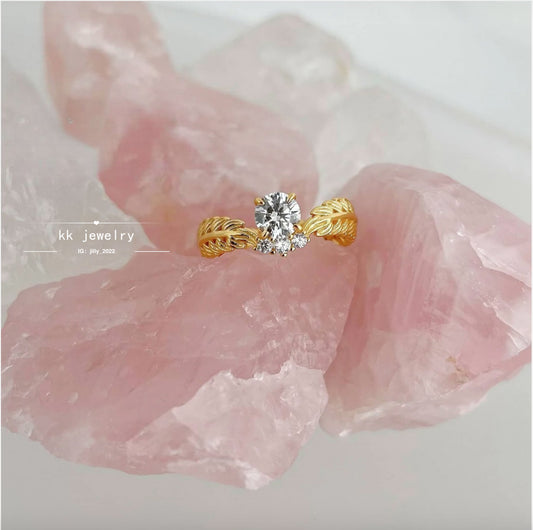 Fingertip Genie~ S925 Silver-plated 50-cent Wheat Ear Ring
