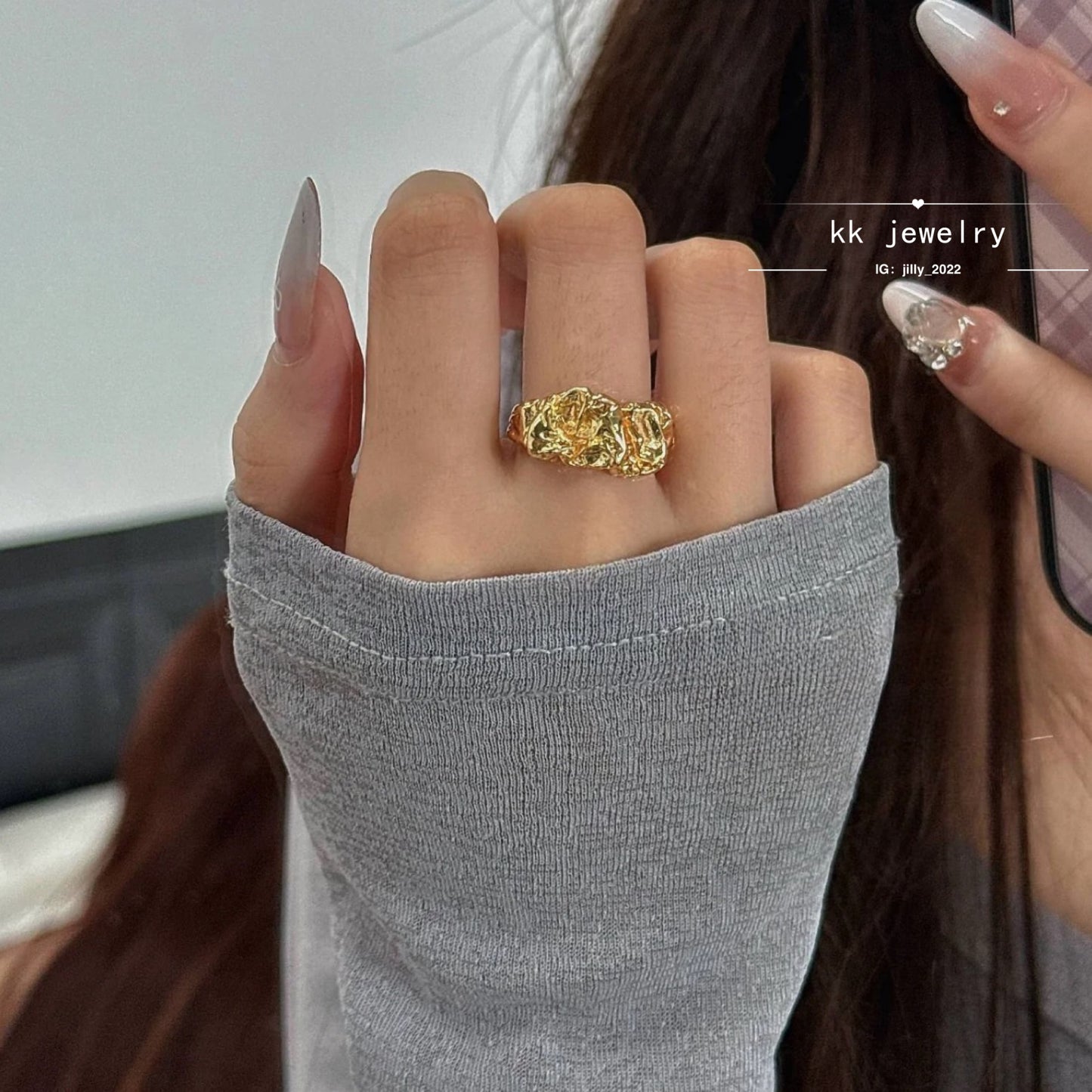 Tin foil lava irregular opening ring
