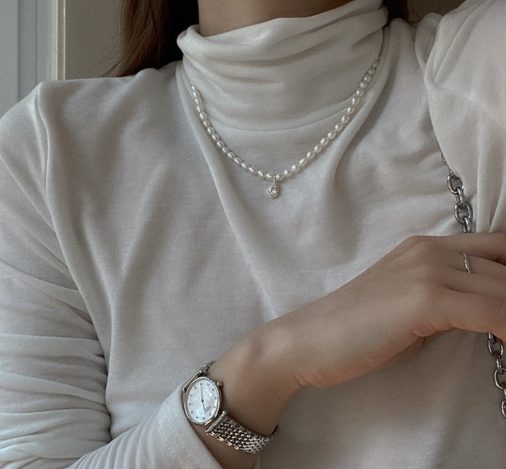 925 Silver Natural Pearl Necklace