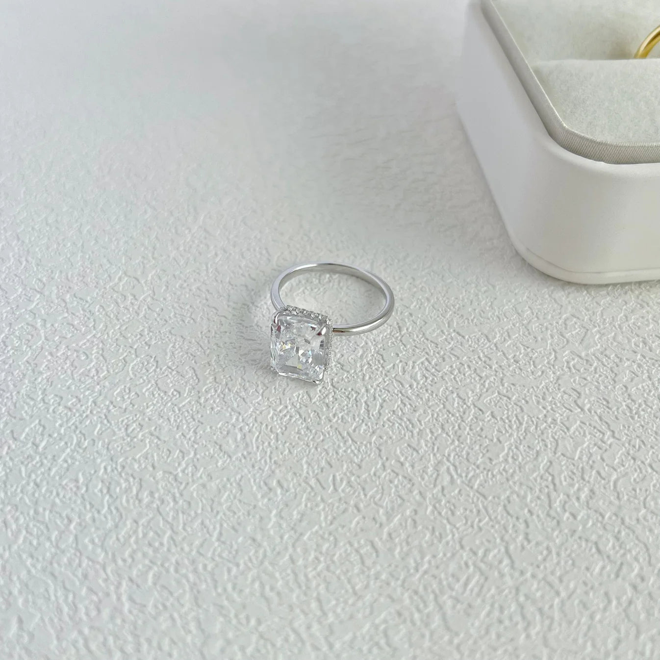 925 sterling silver 8A ice flower cut zirconia setting ring