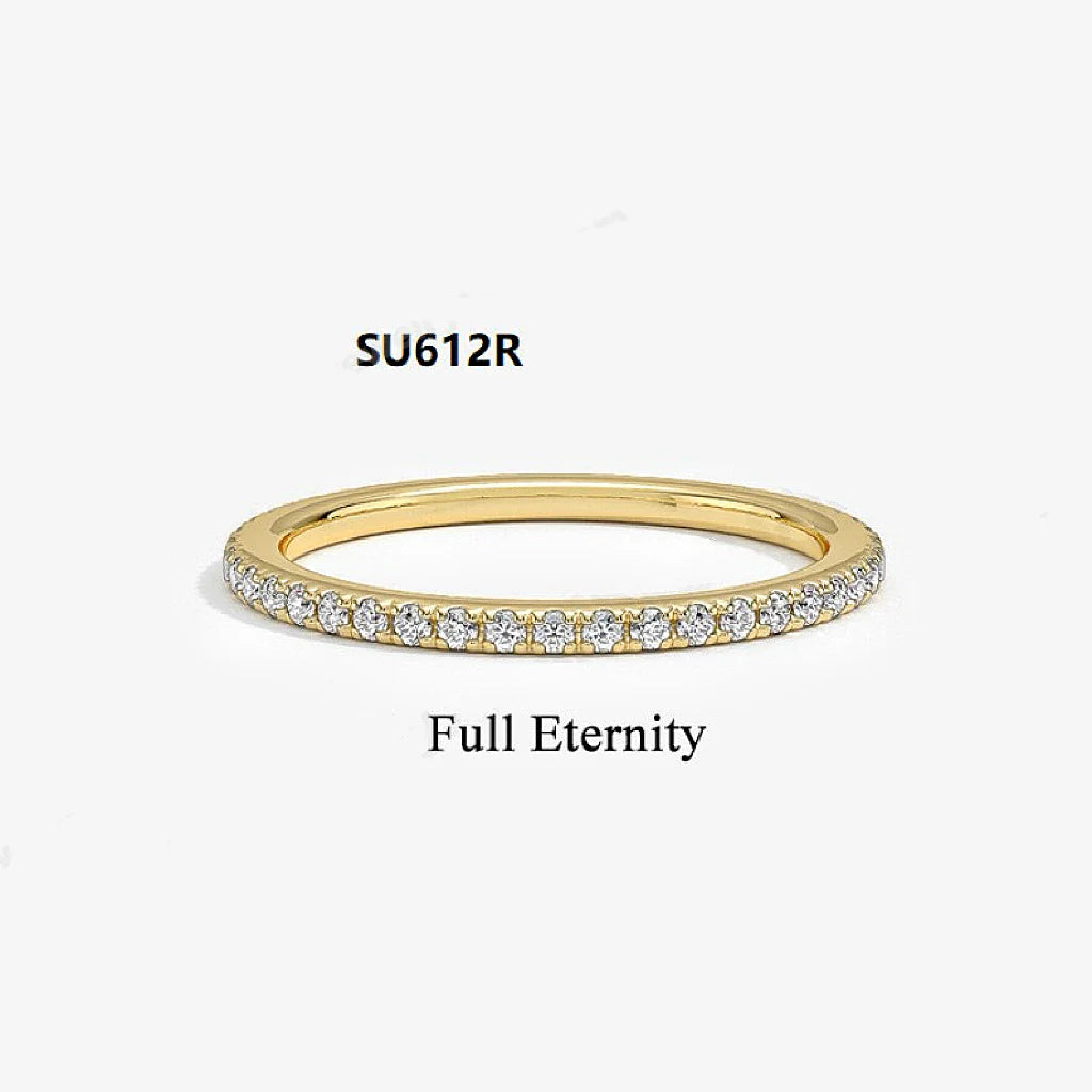 925 Sterling Silver Dainty Stackable Ring Set with Moissanite