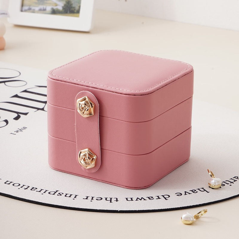 Jewelry box, travel jewelry storage box, earrings, rings, mini jewelry box, portable leather necklace gift box
