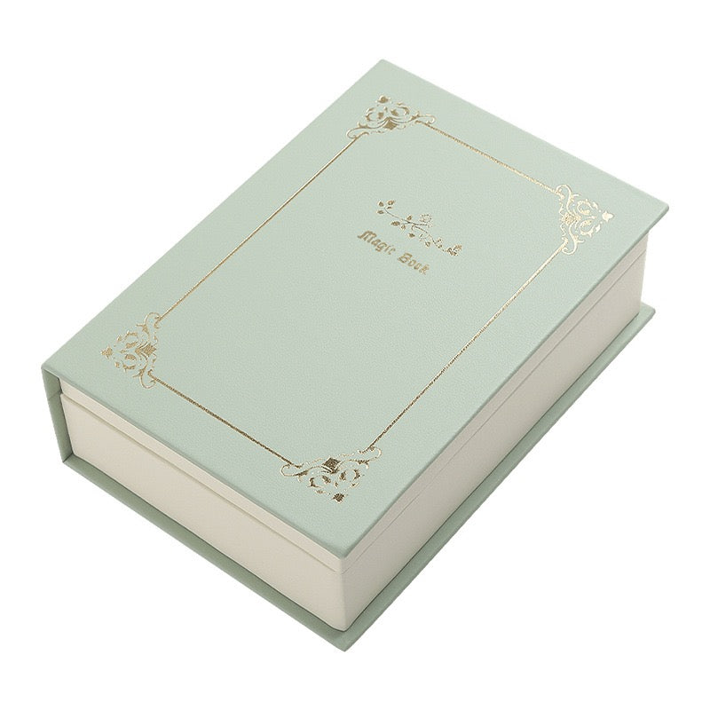 Creative book-style jewelry box for storing rings, necklaces, earrings, and studs; portable and large-capacity jewelry organizer