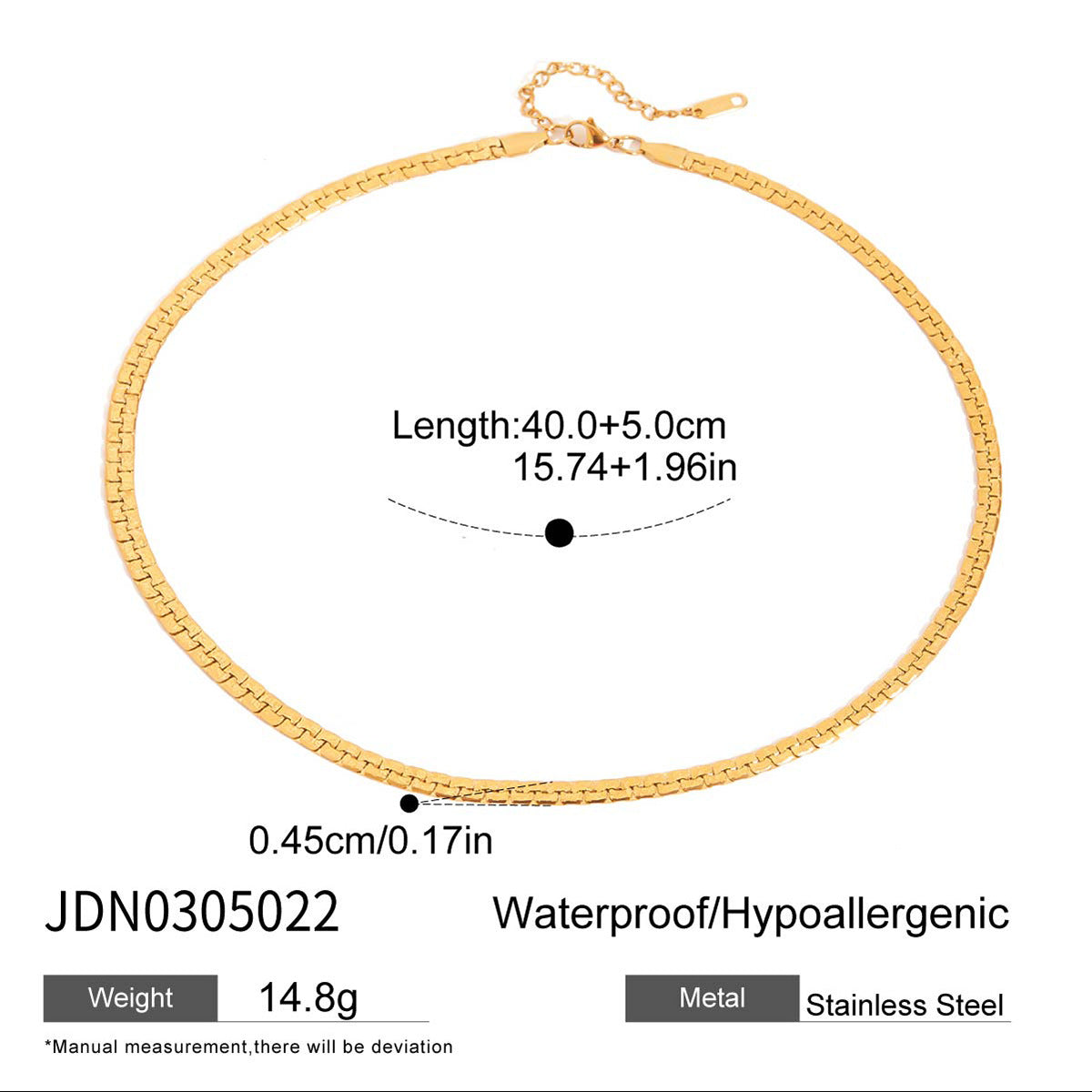 Snake bone chain Collarbone chain Titanium steel necklace