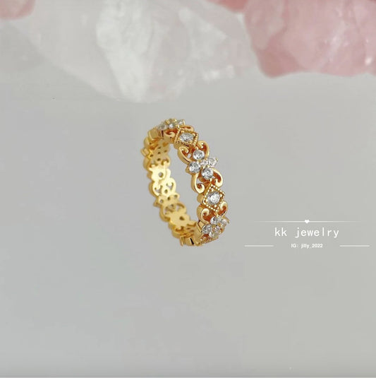 Fingertip Elf~ S925 Sterling Silver Ancient Flash Diamond Iris Ring