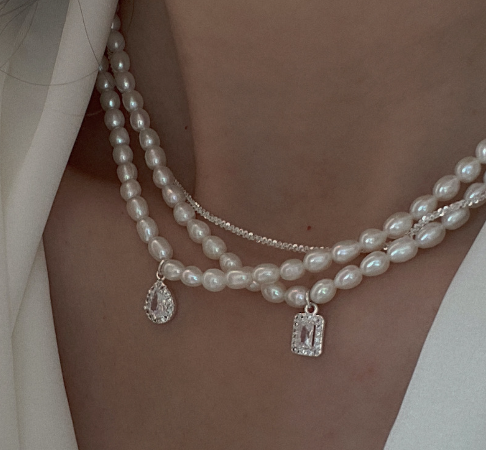 925 Silver Natural Pearl Necklace