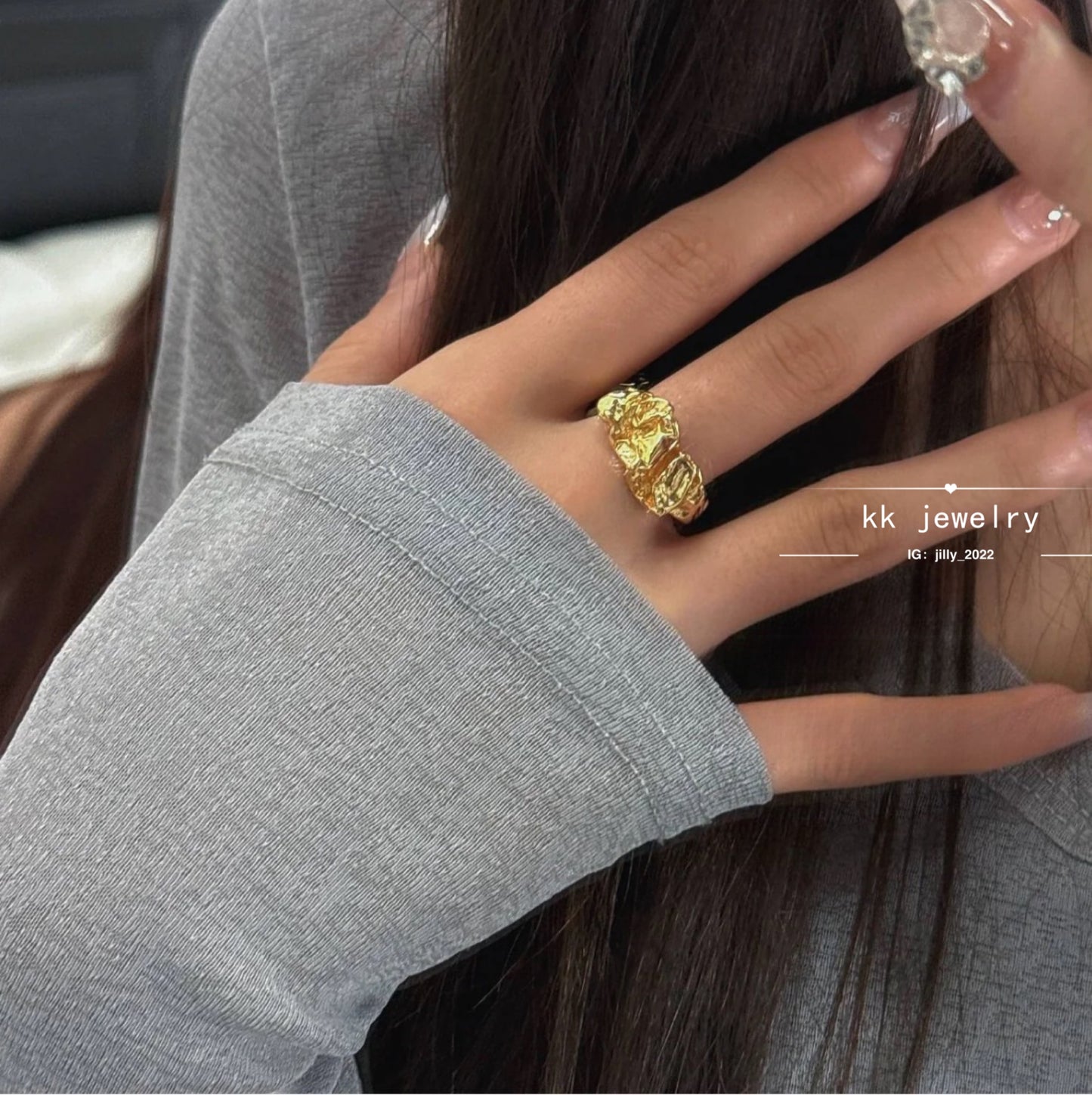 Tin foil lava irregular opening ring