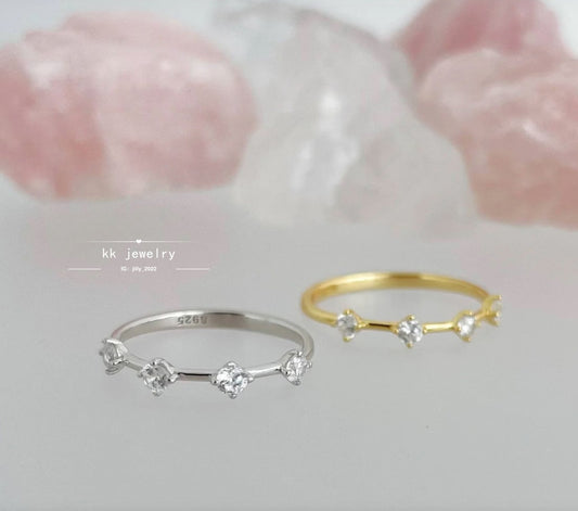 S925 silver-plated minimalist wind band ring