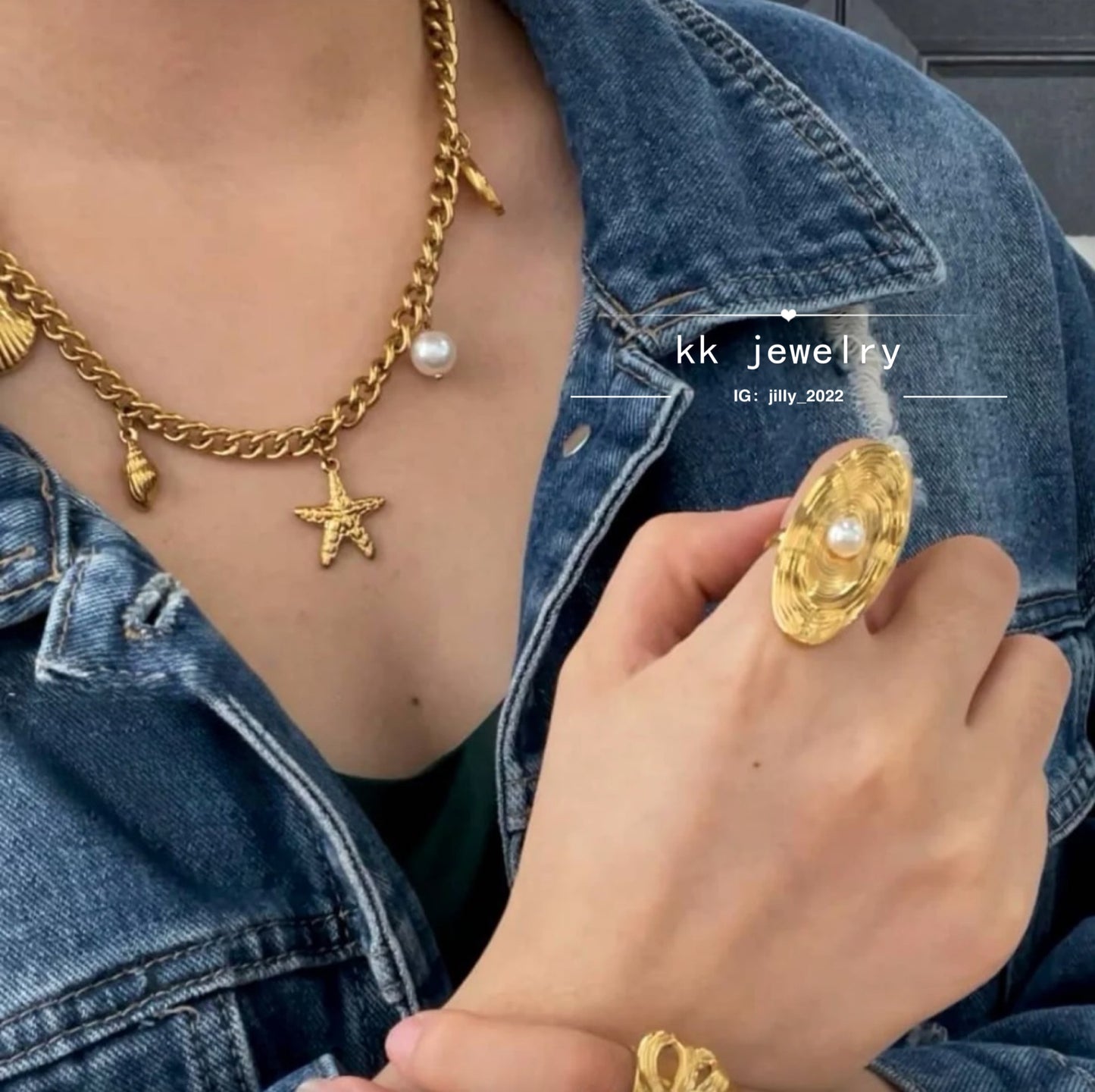 Starfish Shell Pearl Ocean Family Necklace