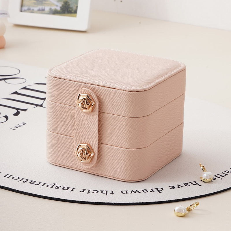 Jewelry box, travel jewelry storage box, earrings, rings, mini jewelry box, portable leather necklace gift box