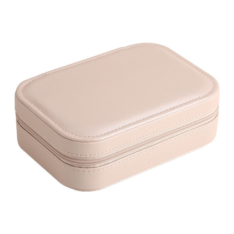 Jewelry Zipper Storage Box, Simple and Convenient Double-Layer Jewelry Box for Girls, Rings, and Earrings