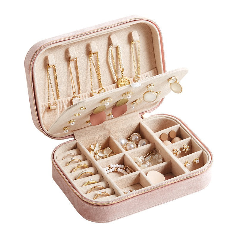 Velvet Jewelry Box, Portable Travel Jewelry Storage Box, Earring Ring Necklace Jewelry Box