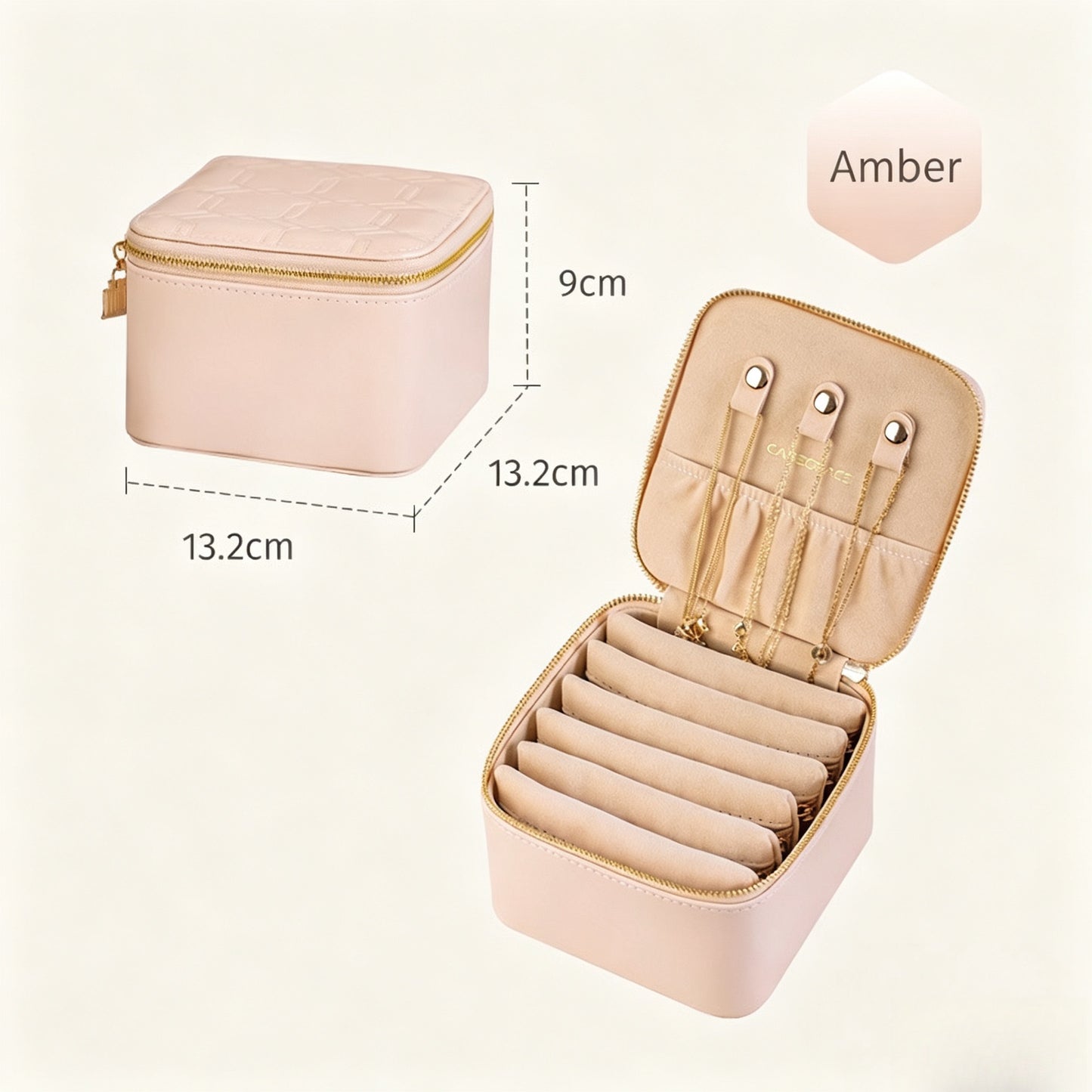 High-end jewelry box, portable small storage bag for earrings, necklaces, rings, and other jewelry