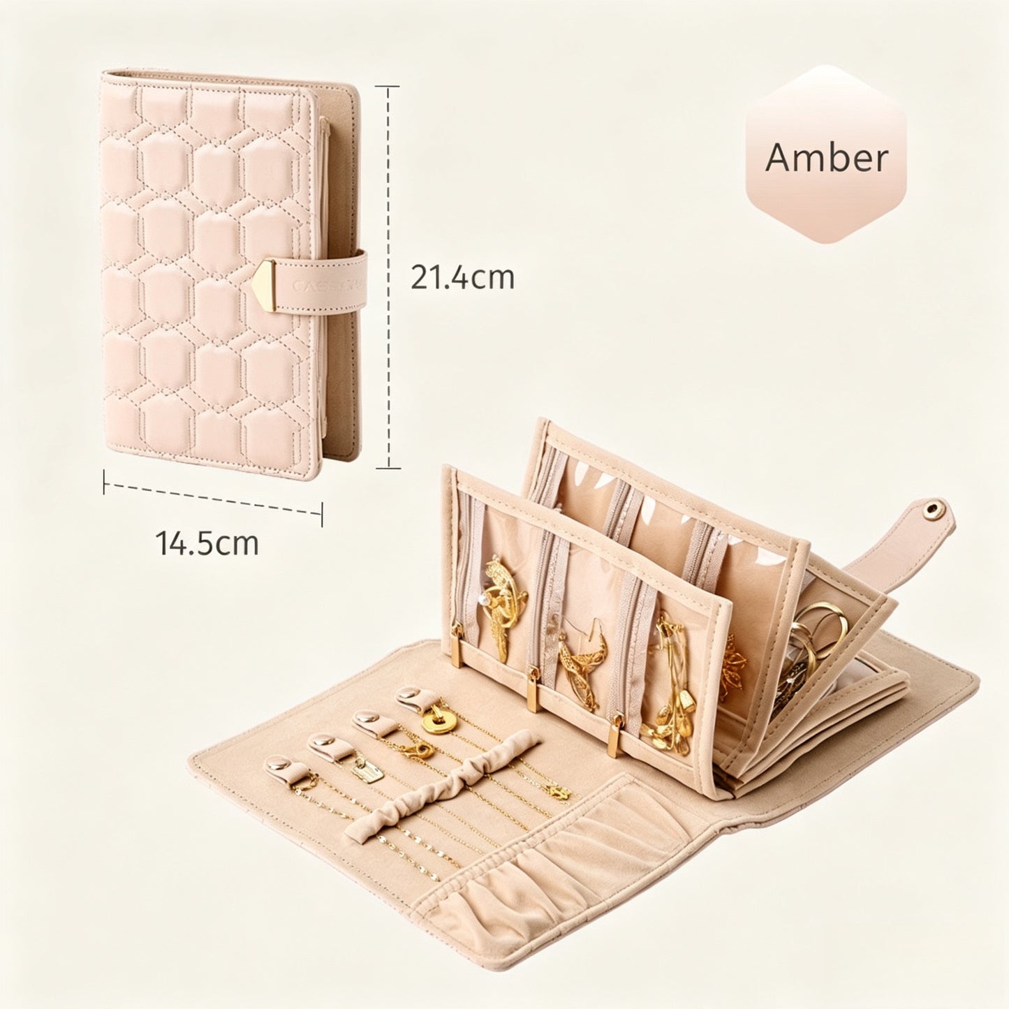 Jewelry storage bag, travel portable necklace ring bracelet diary jewelry album storage bag