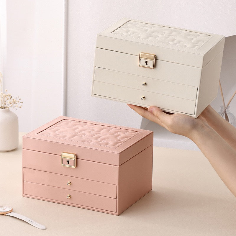 Large-capacity jewelry storage box, multi-functional drawer-style multi-layer jewelry box, necklace, ring, earring, and other jewelry storage box