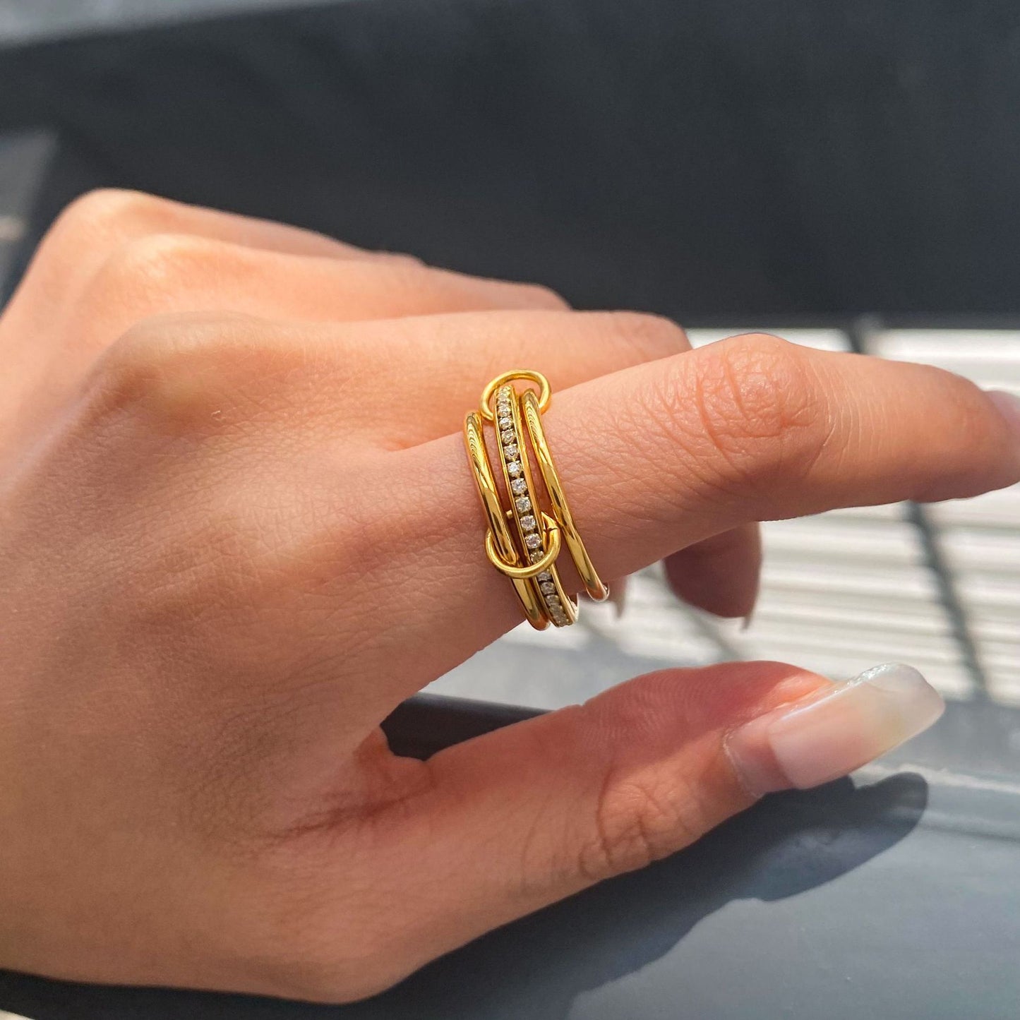 Titanium steel multi-layer stacked ring