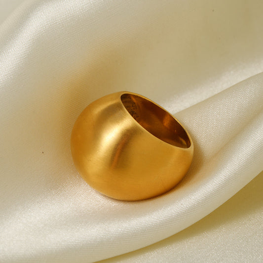 Stainless steel chubby brushed ring