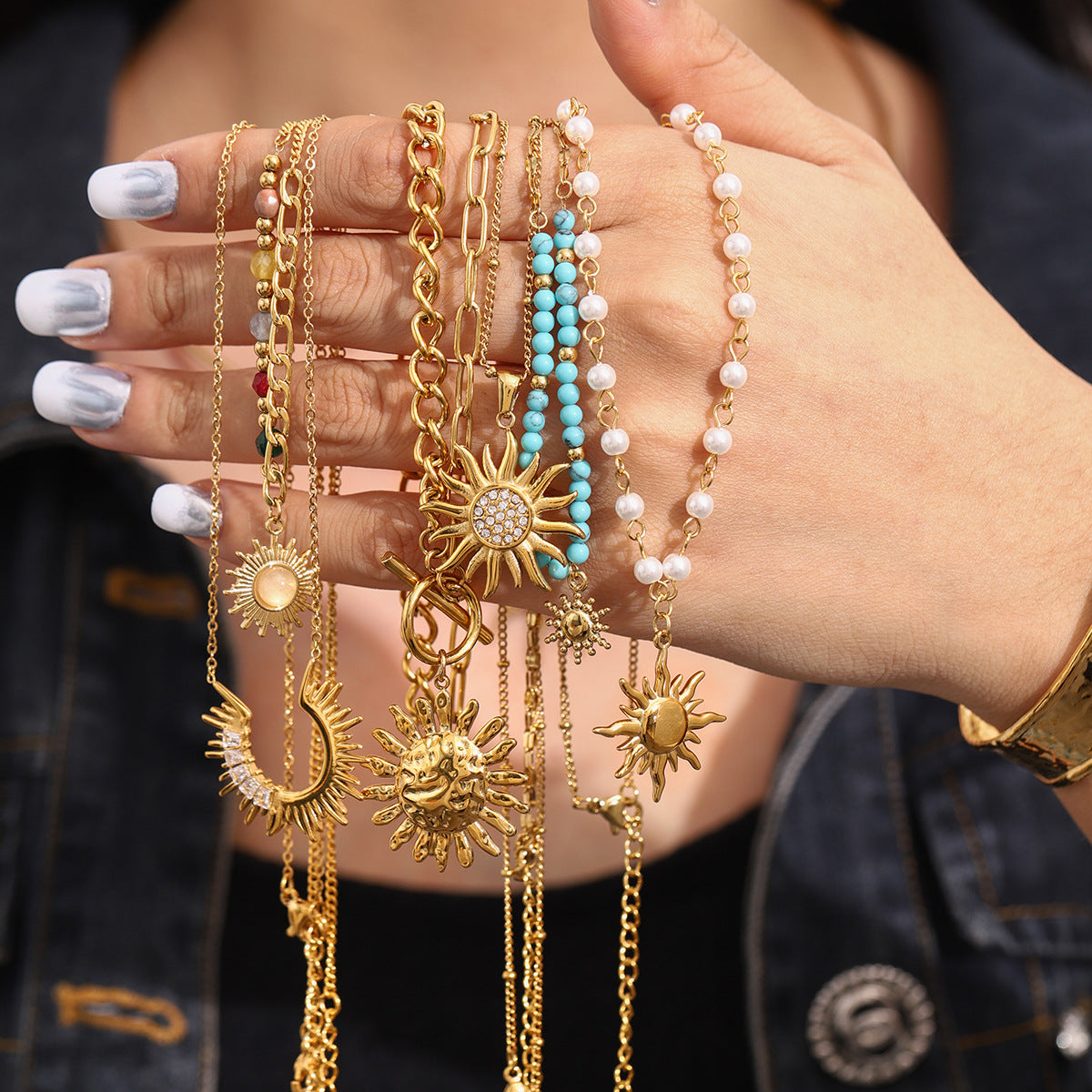 Star pendant stainless steel necklace