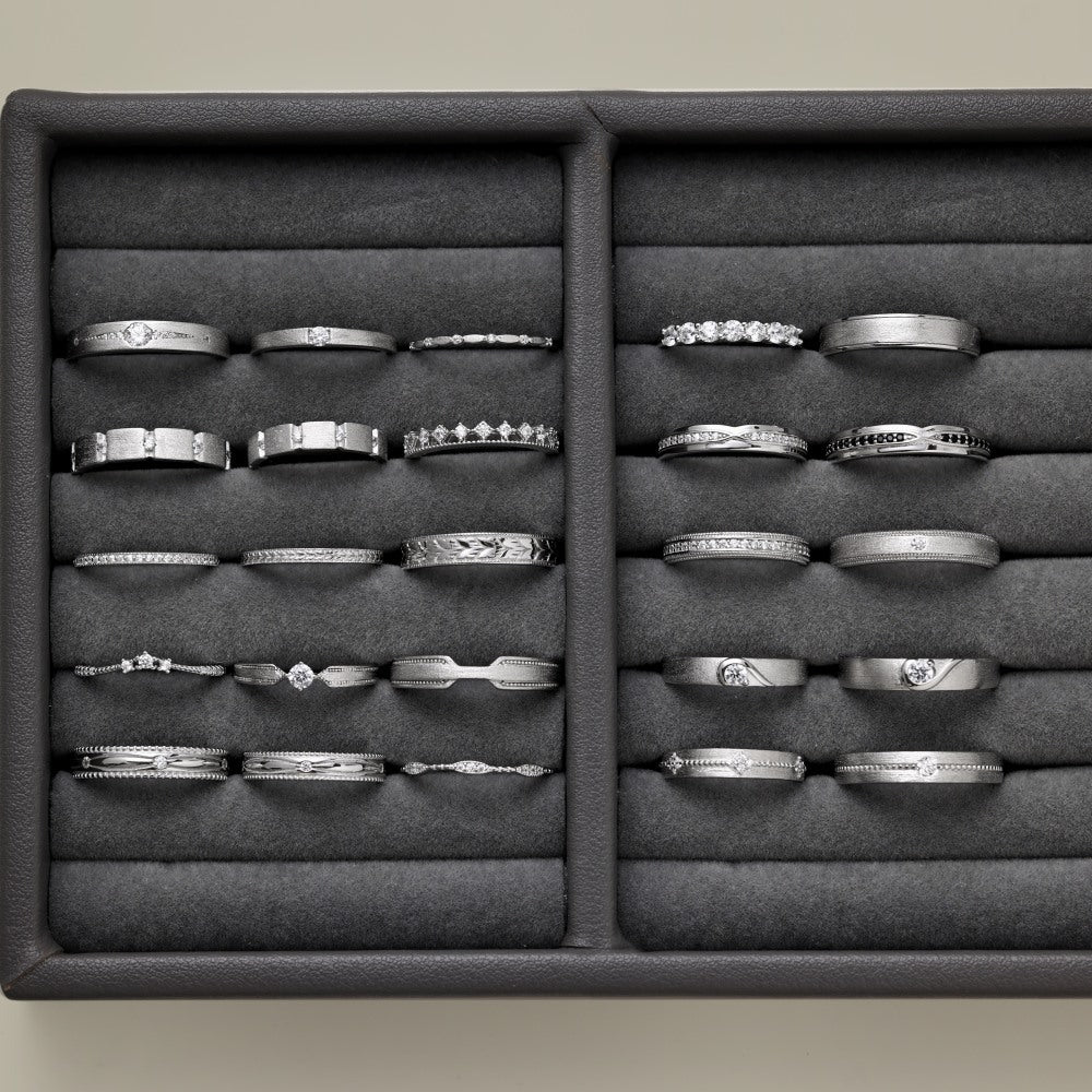 S925 Sterling Silver Plain Silver Male and Female Couple Ring-1
