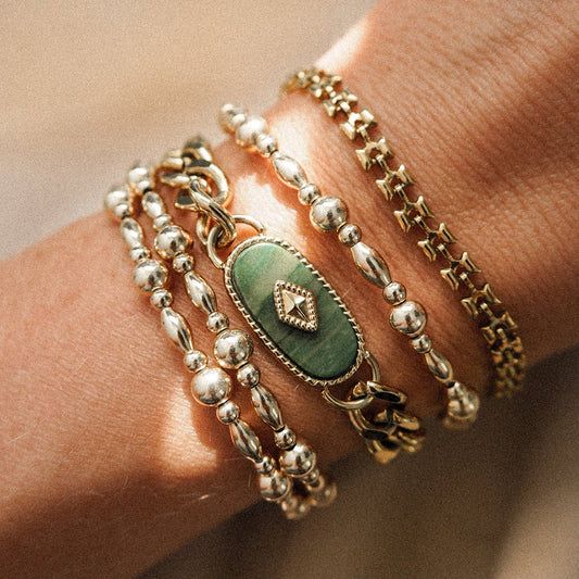 African jade niche titanium steel bracelet