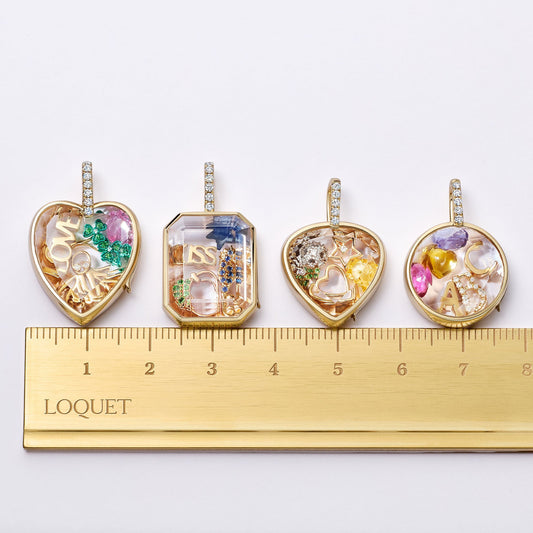 Glass photo box pendant DIY hollow transparent necklace