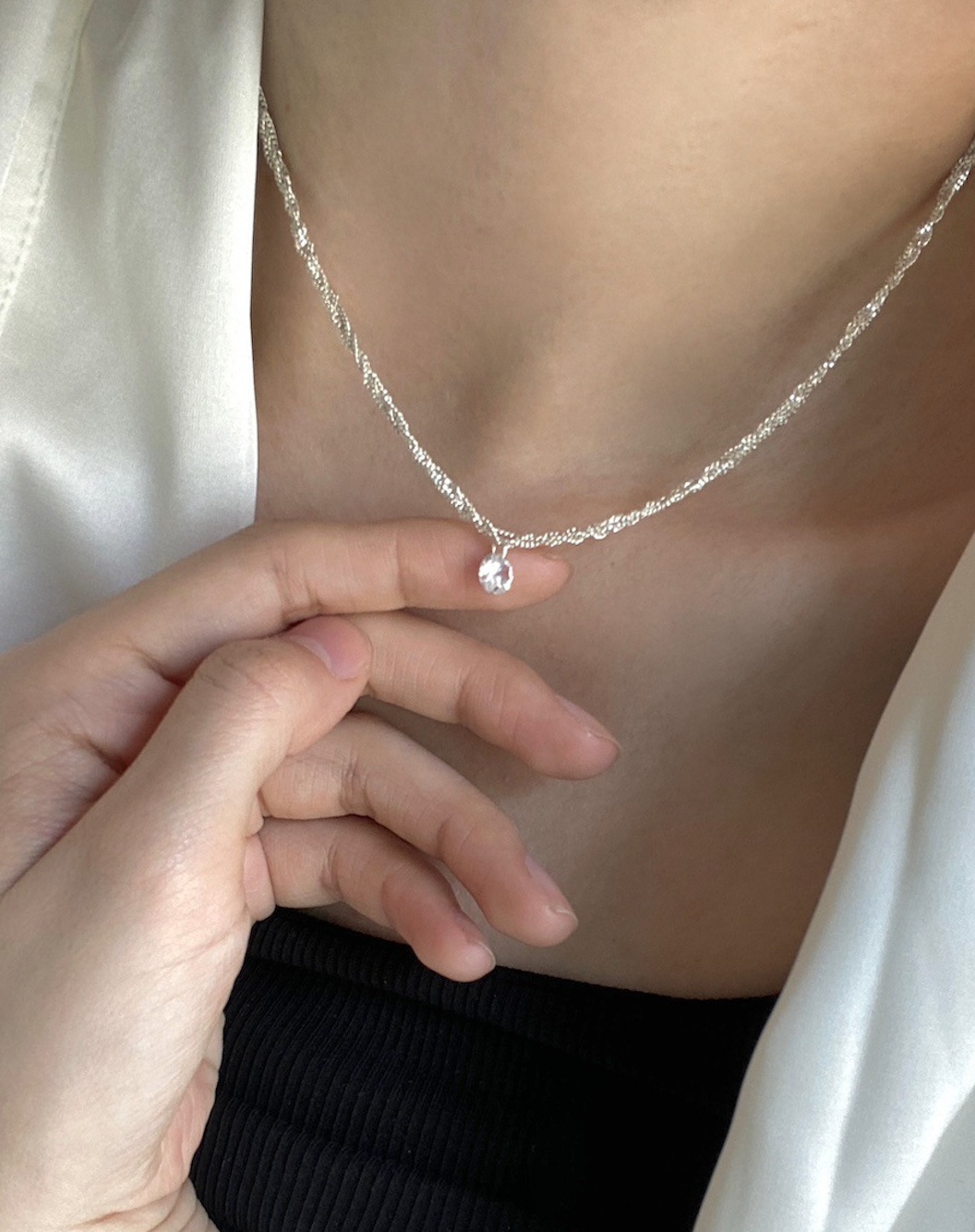 925 silver moissanite necklace