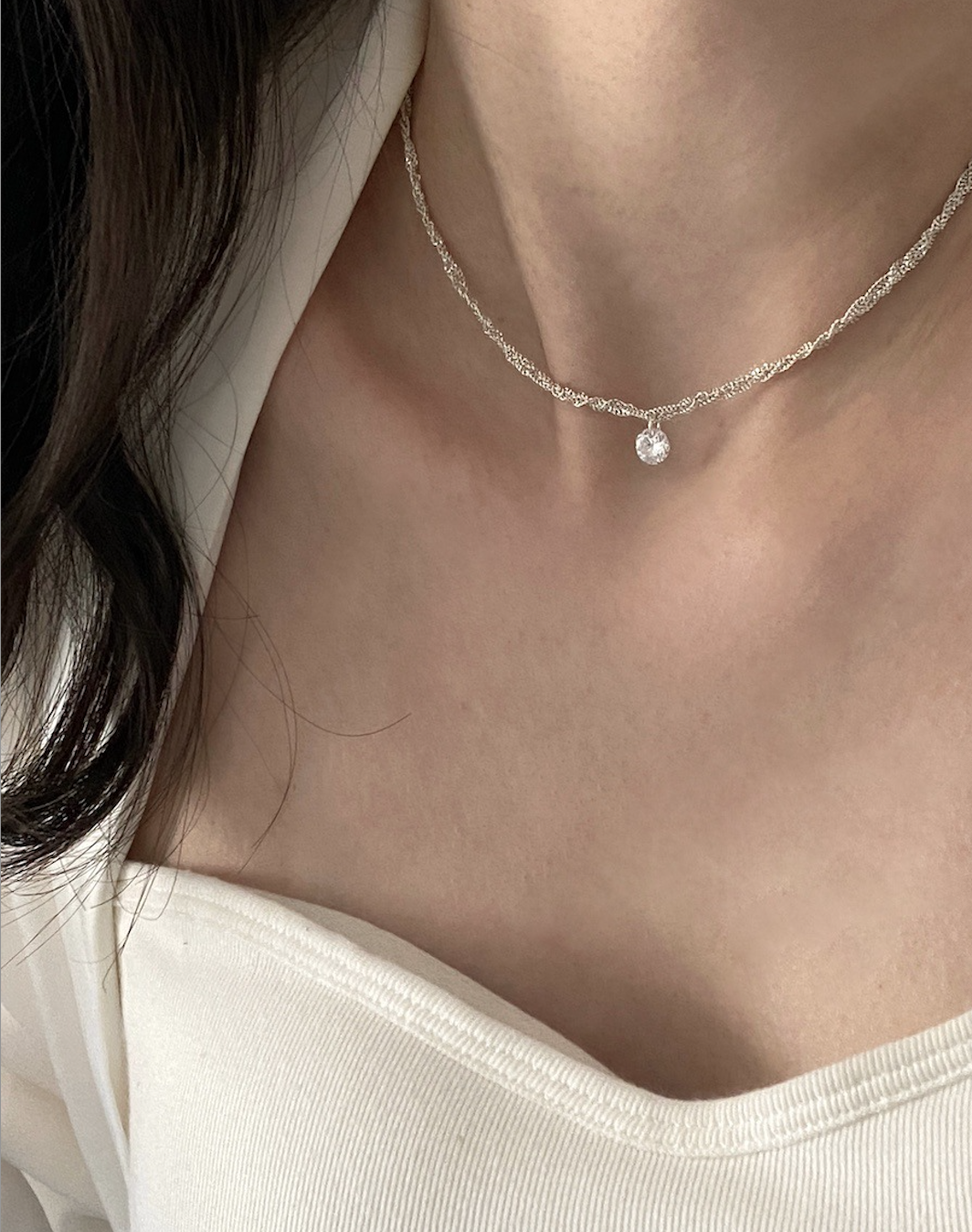 925 silver moissanite necklace