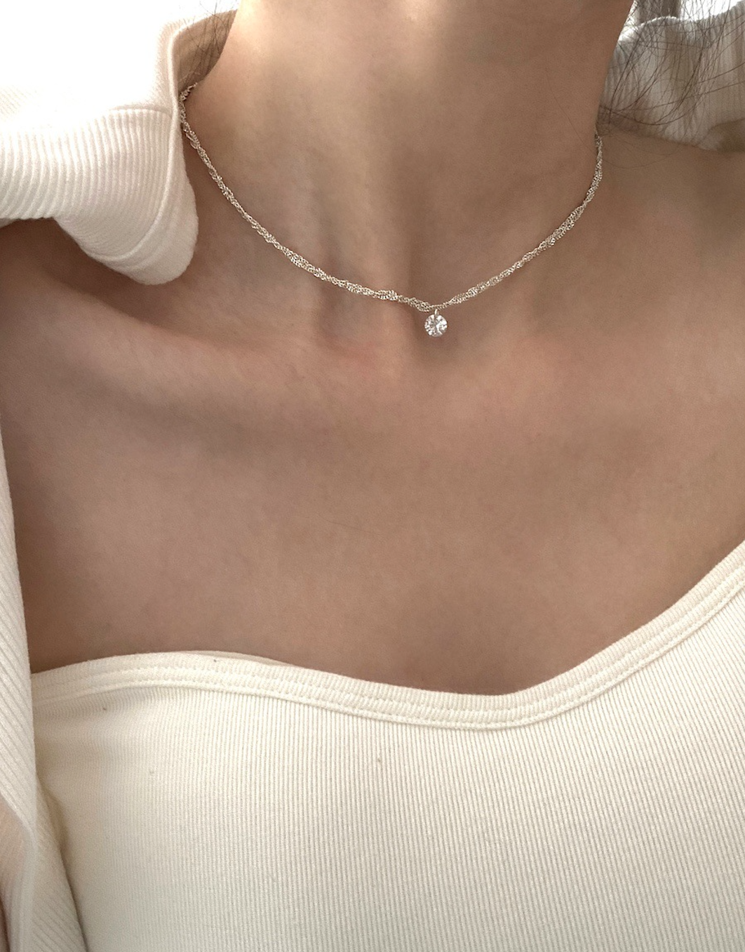 925 silver moissanite necklace