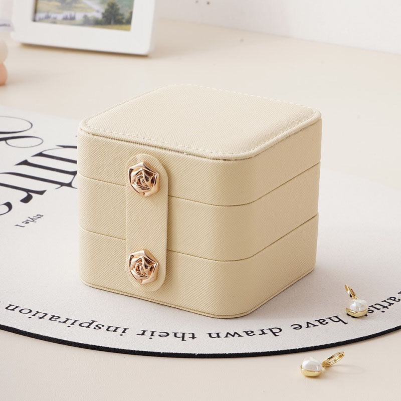Jewelry box, travel jewelry storage box, earrings, rings, mini jewelry box, portable leather necklace gift box