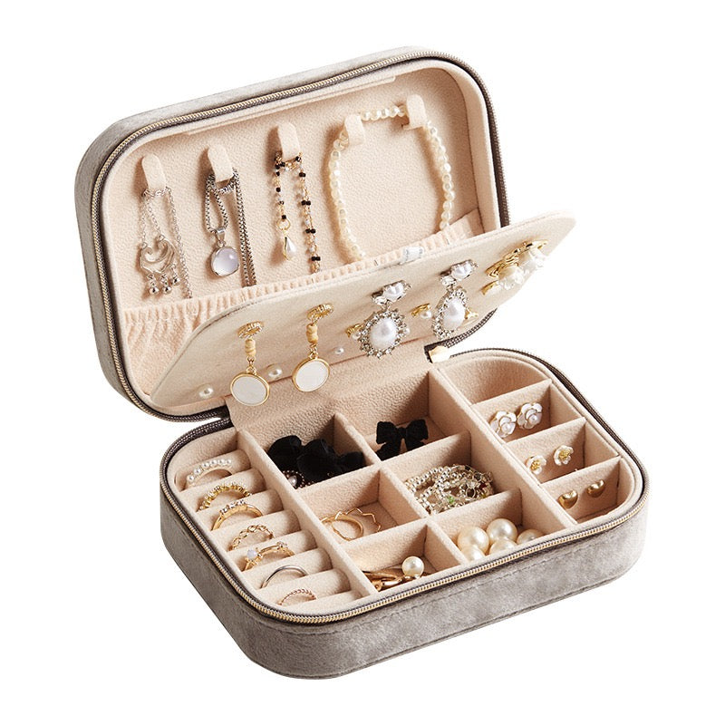 Velvet Jewelry Box, Portable Travel Jewelry Storage Box, Earring Ring Necklace Jewelry Box