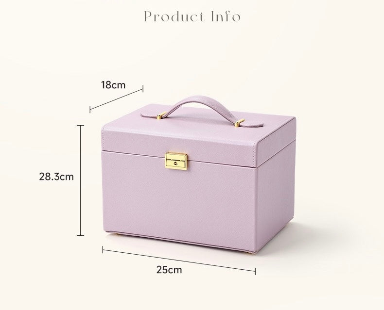 High-end multi-layered jewelry box, large capacity desktop jewelry box, necklace, earring, stud ring storage box