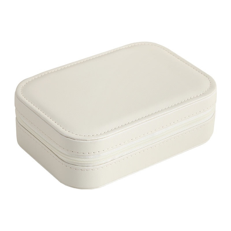 Jewelry Zipper Storage Box, Simple and Convenient Double-Layer Jewelry Box for Girls, Rings, and Earrings