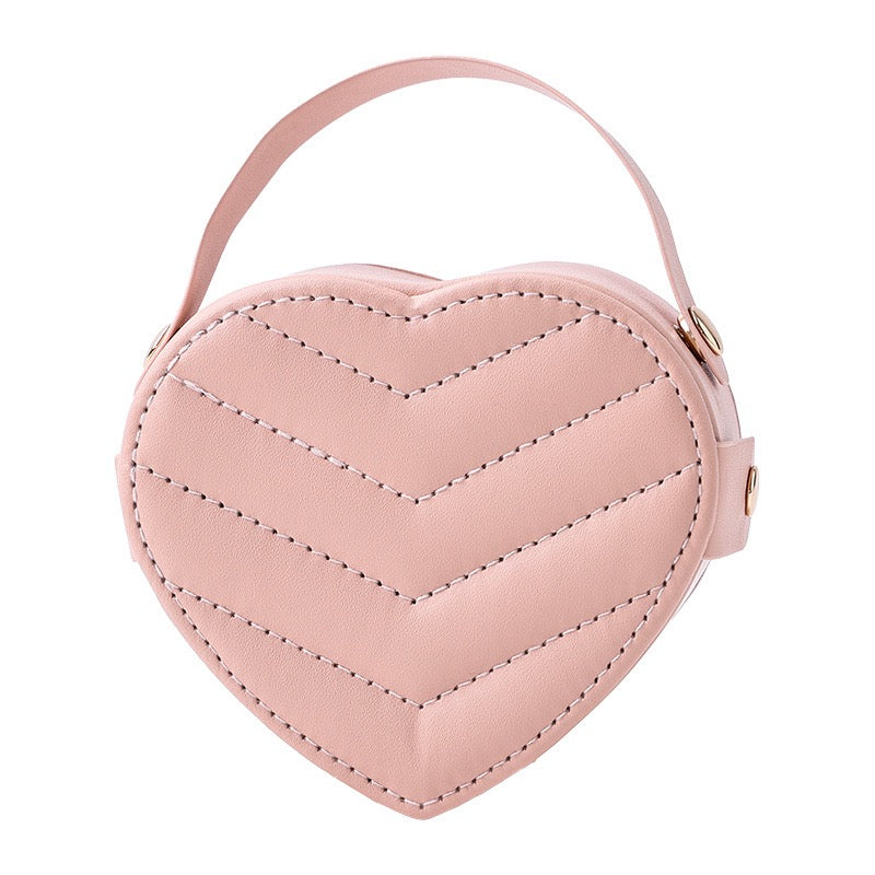 Heart-shaped jewelry box, high-end portable jewelry box, ring and earring storage box