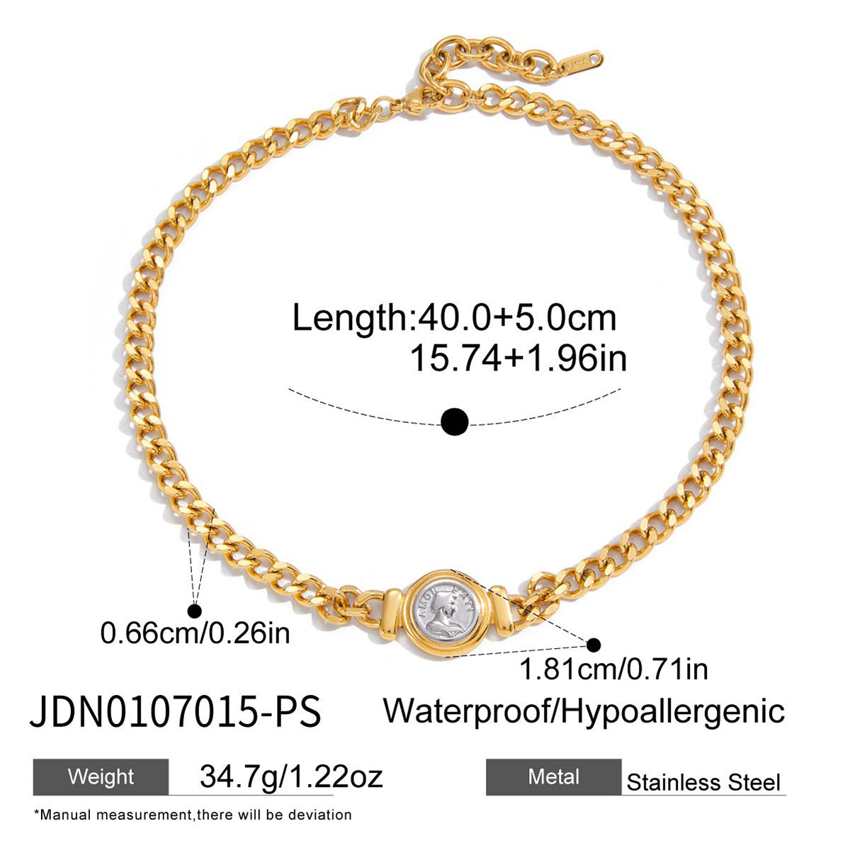 Coin Titanium Steel Necklace