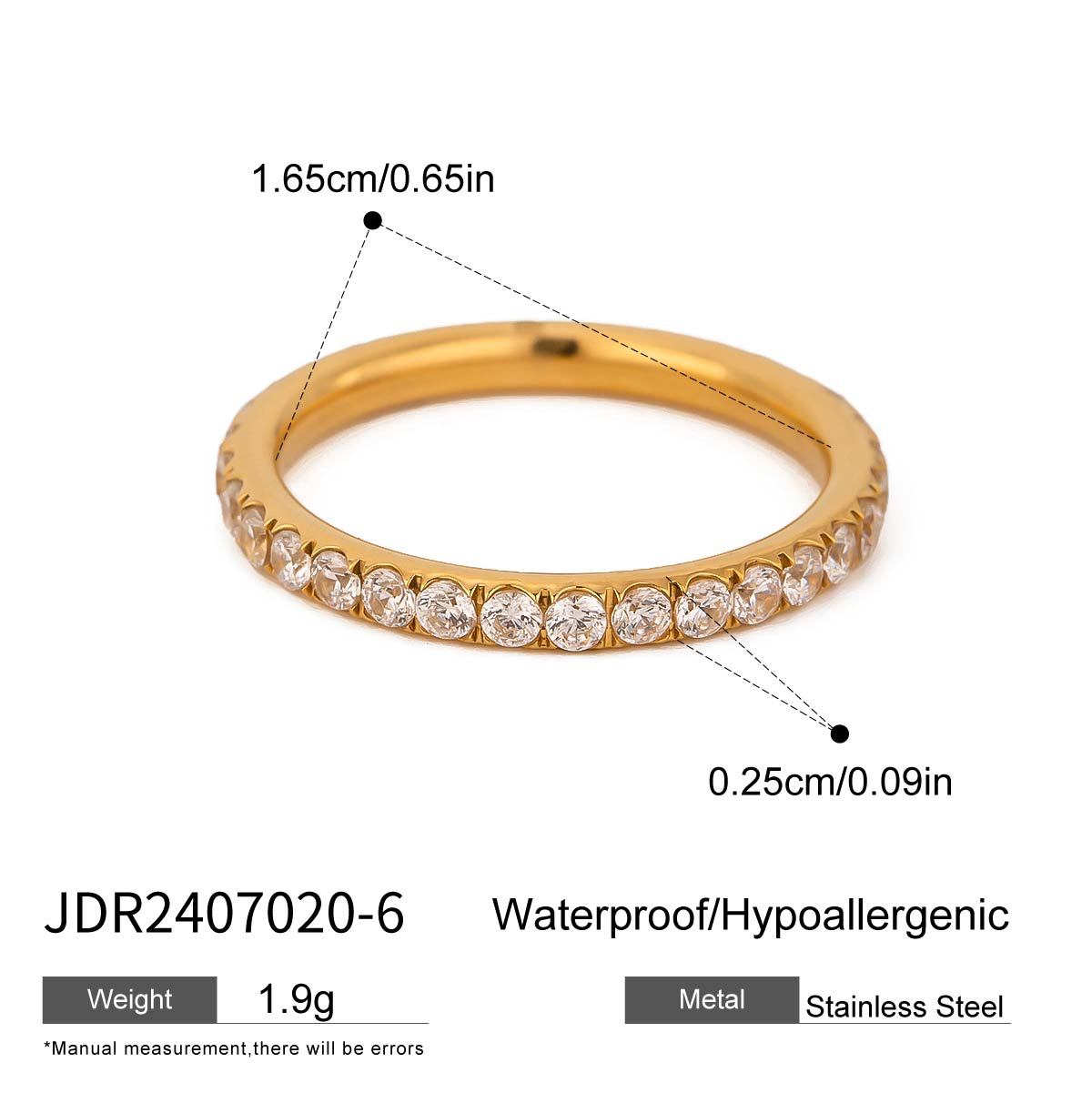 Zircon titanium steel ring