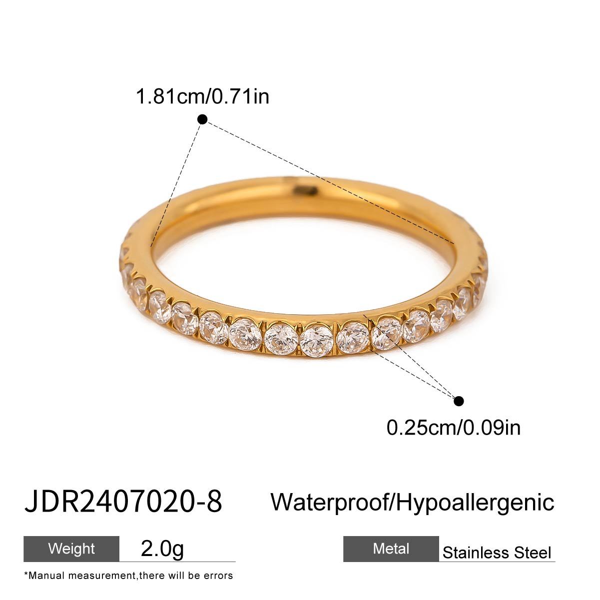 Zircon titanium steel ring