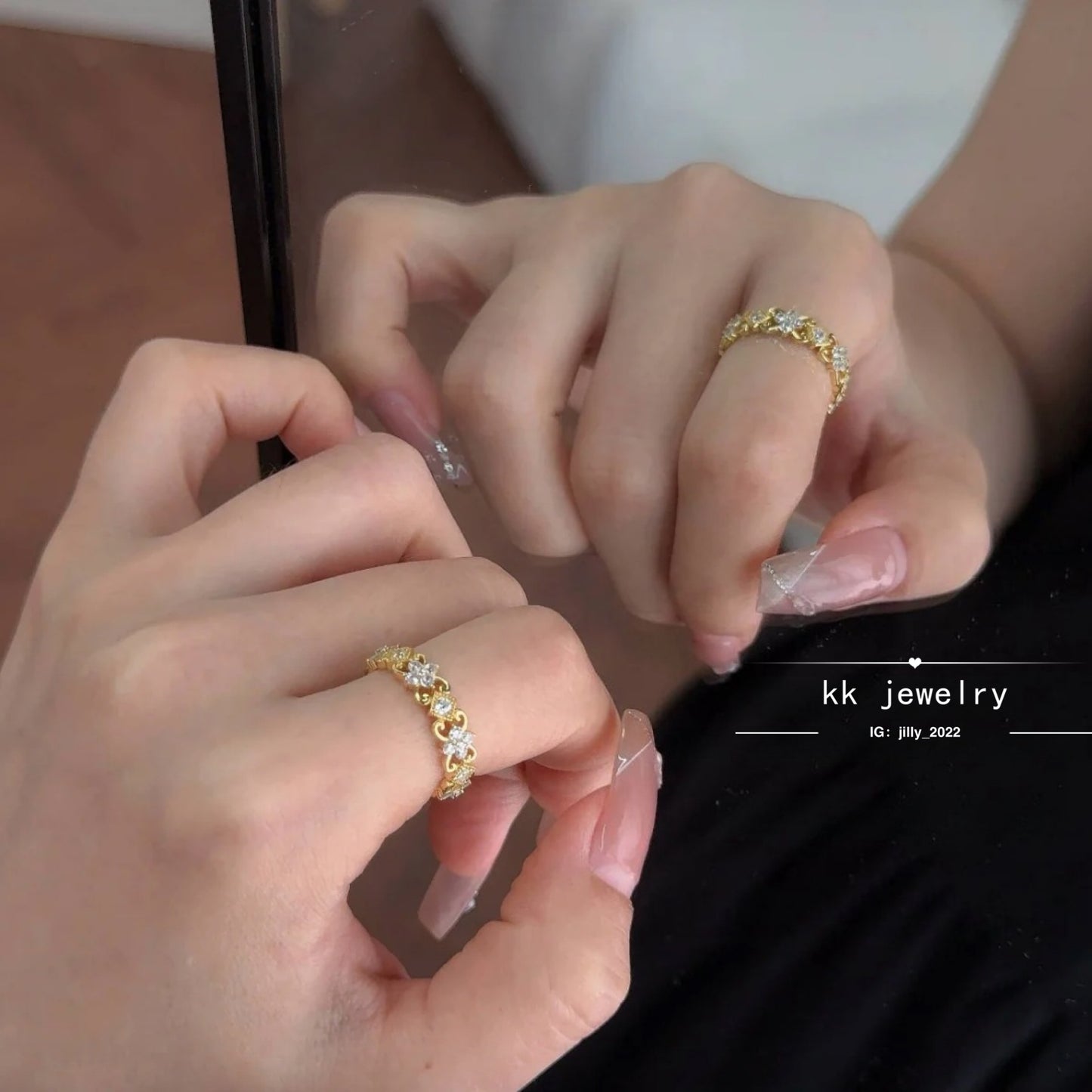 Fingertip Elf~ S925 Sterling Silver Ancient Flash Diamond Iris Ring