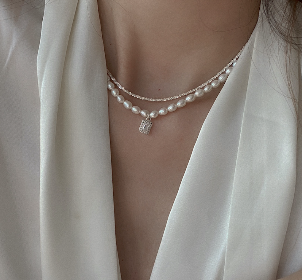 925 Silver Natural Pearl Necklace