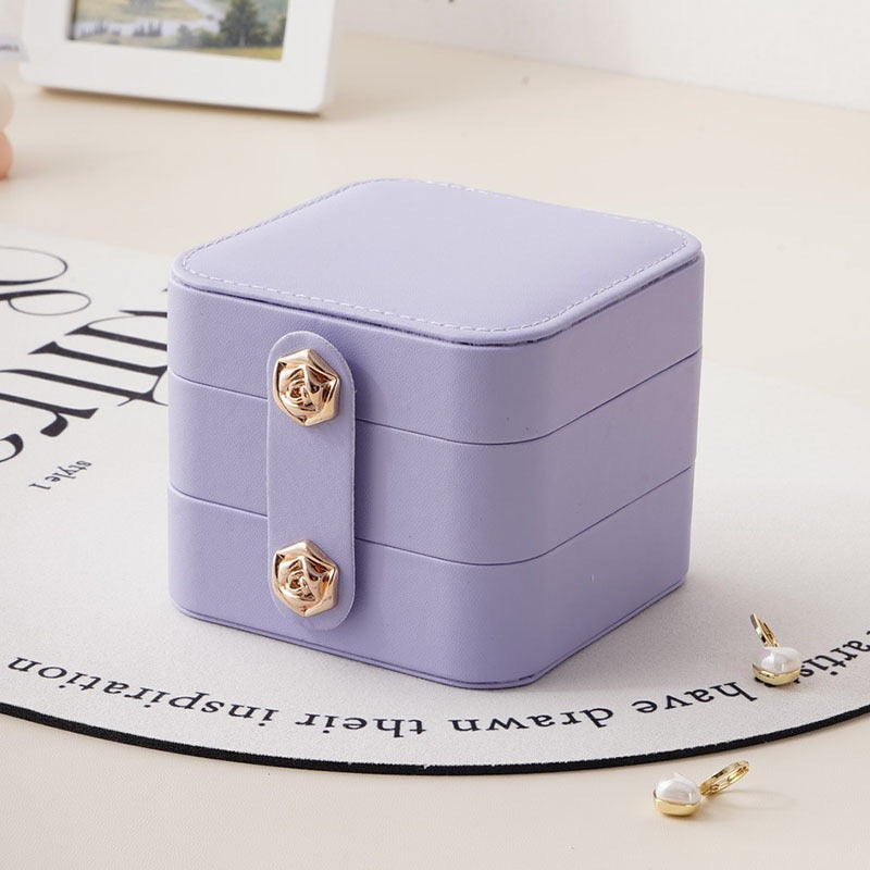 Jewelry box, travel jewelry storage box, earrings, rings, mini jewelry box, portable leather necklace gift box