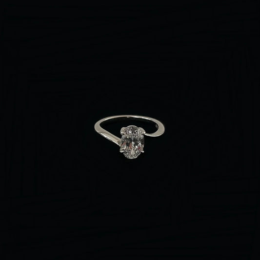 925 Silver Diamond Cut 6x9 Oval Ring