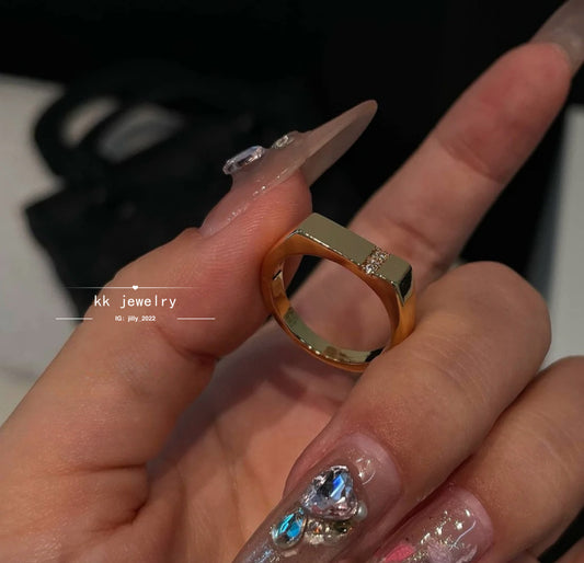 High texture cut line ring