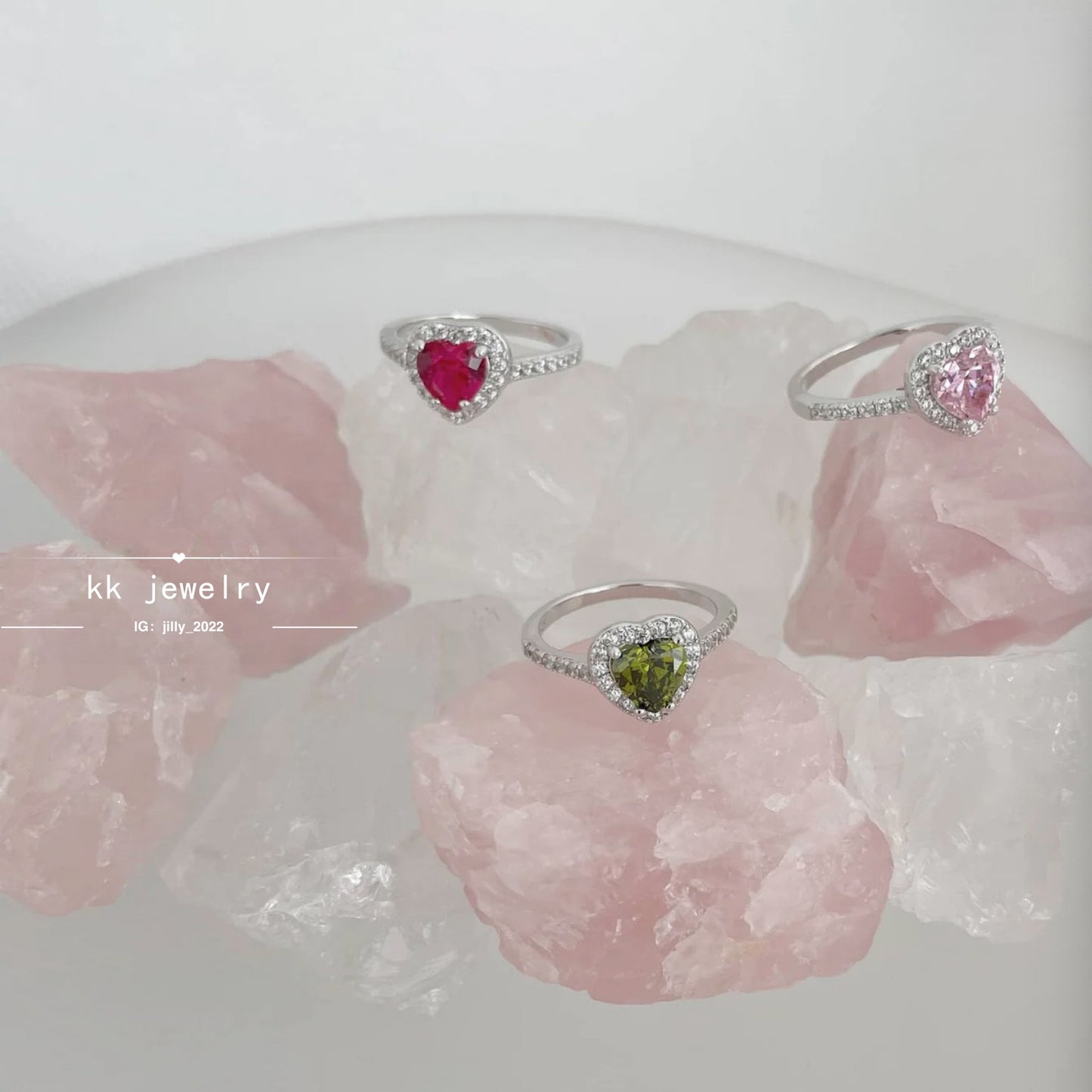 S925 Sterling Silver Colored Diamond Love Ring