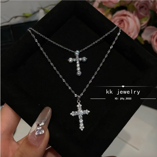 S925 Sterling Silver Love Cross Necklace