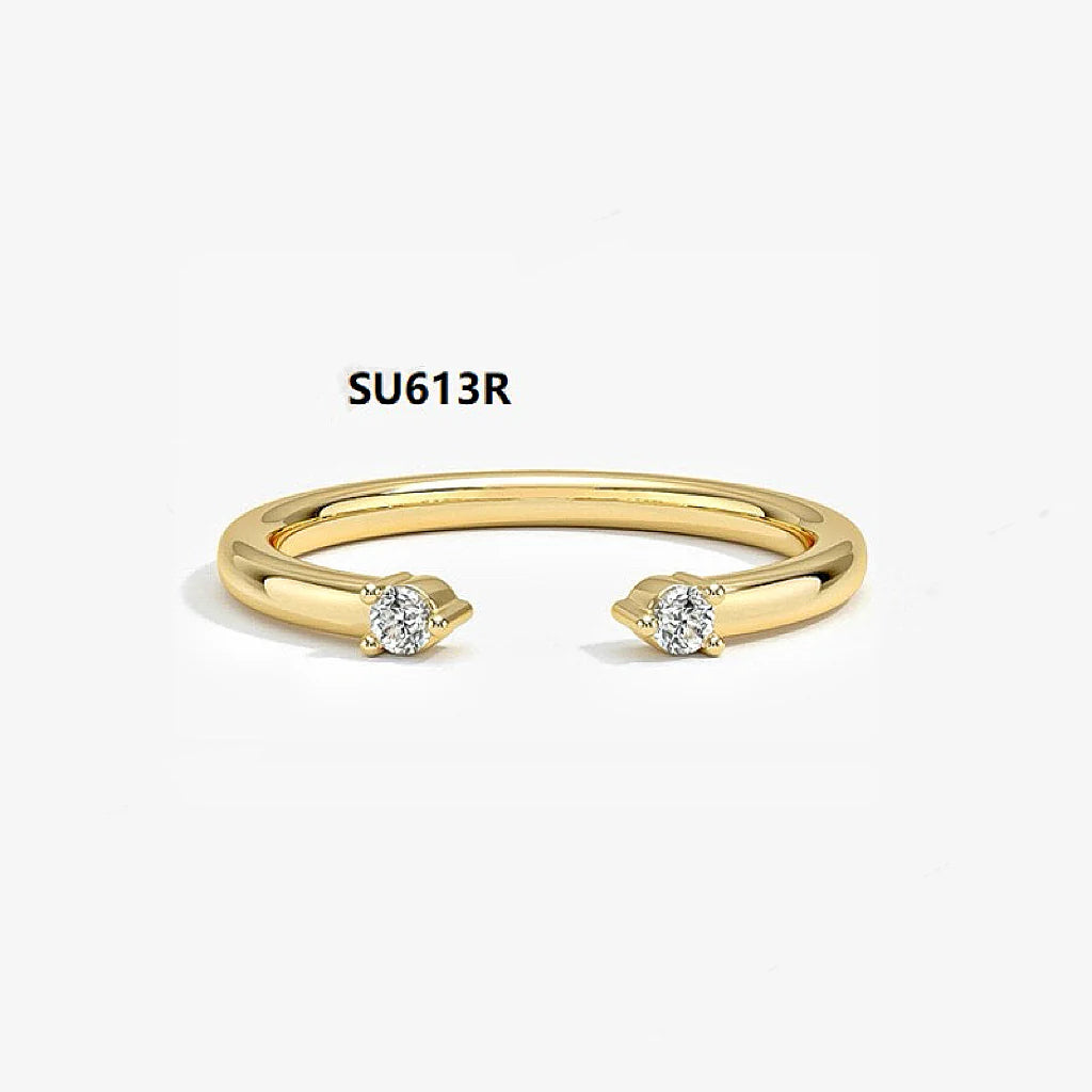 925 Sterling Silver Dainty Stackable Ring Set with Moissanite